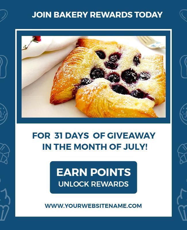 Bakery Rewards Program Giveaway Flyer Template