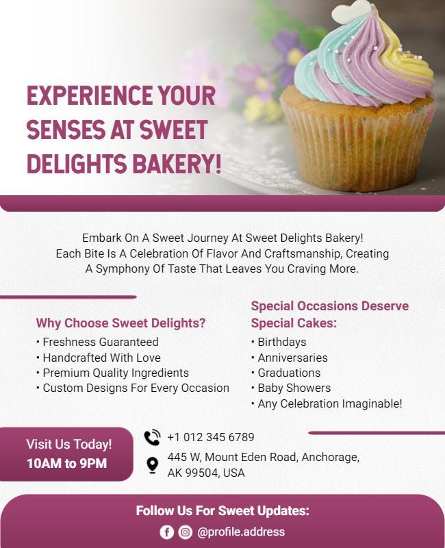 Bakery Special Occasion Cupcake Flyer Template