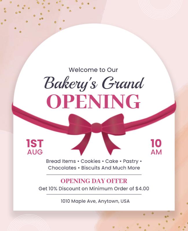 Bakerys Grand Opening Event Flyer Template