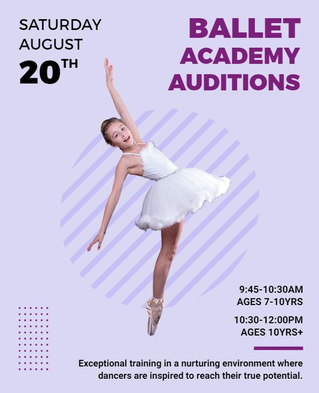 Ballet Academy Auditions Event Flyer Template