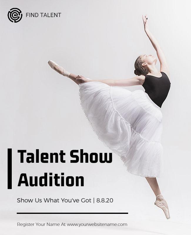 Ballet Dance Talent Show Audition Flyer Template