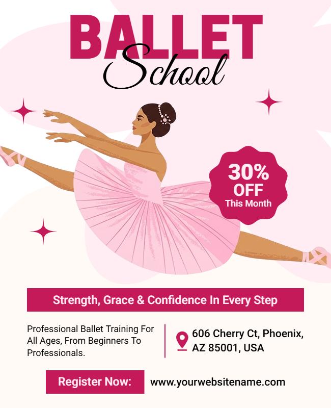 Ballet School Training Promotion Flyer Template