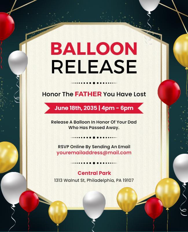 Balloon Release Memorial Event Flyer Template