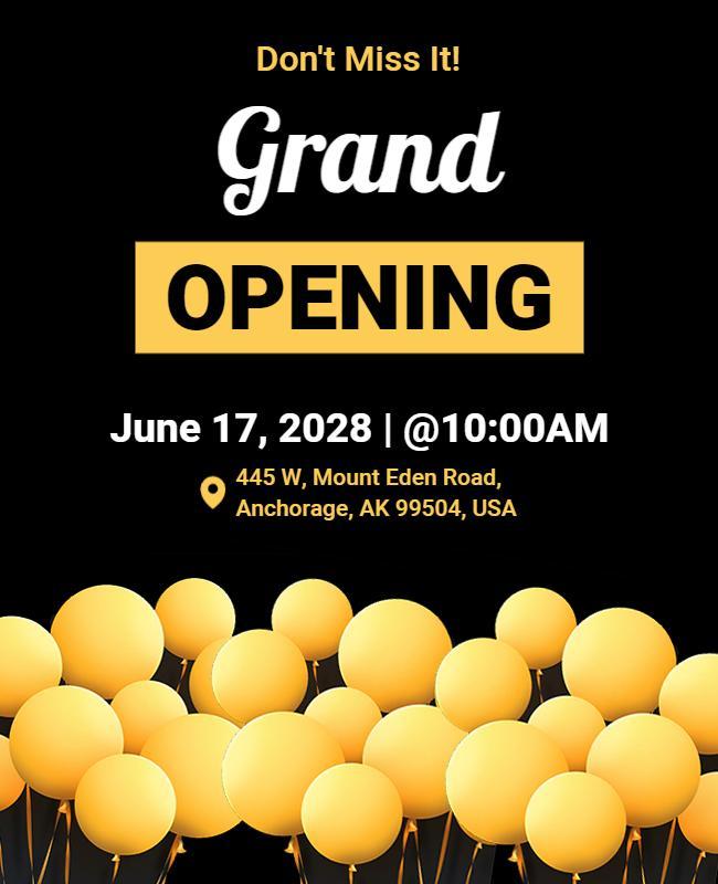 Balloon Themed Grand Opening Event Flyer Template