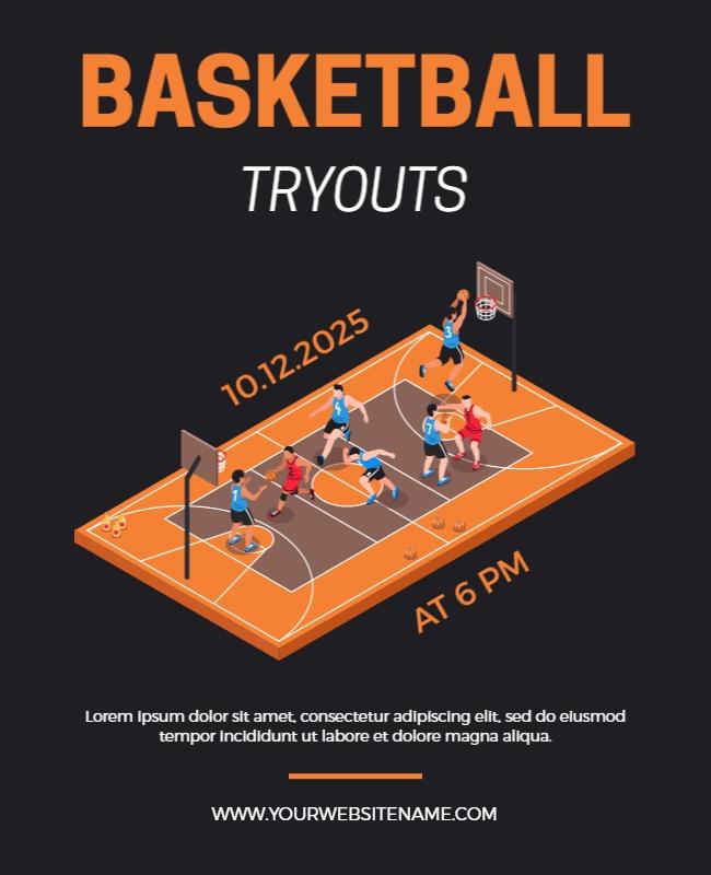 Baltic Sea Tryout Basketball Flyer Template