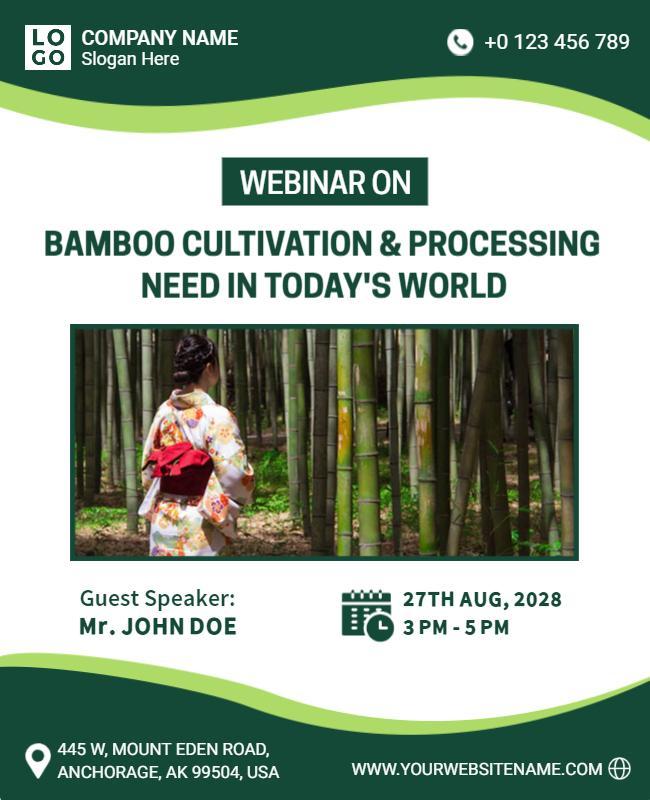 Bamboo Cultivation and Processing Webinar Flyer Template