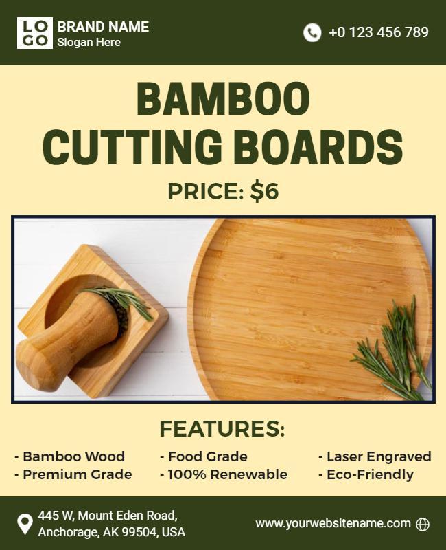 Bamboo Cutting Boards Promotional Flyer Template