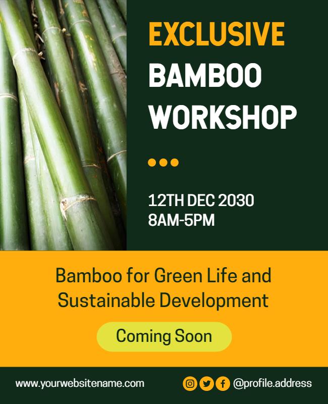 Bamboo Sustainability Workshop Event Flyer Template