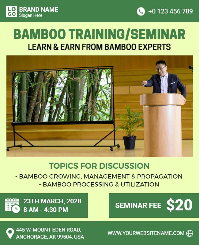 Bamboo Training and Seminar Event Flyer Template