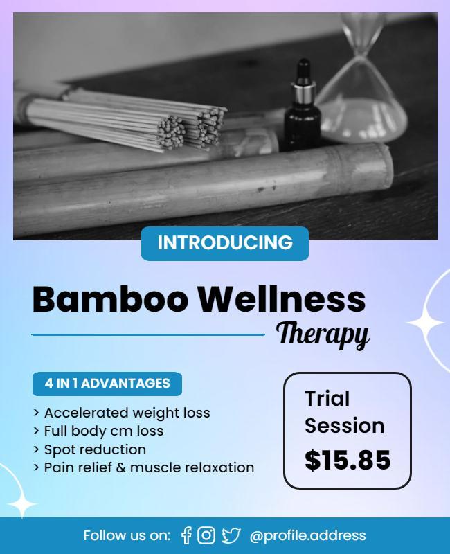 Bamboo Wellness Therapy Session Flyer Template