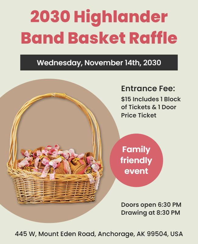 Band Basket Raffle Family Event Flyer Template