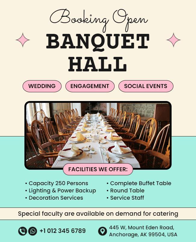 Banquet Hall Booking for Weddings and Events Flyer Template