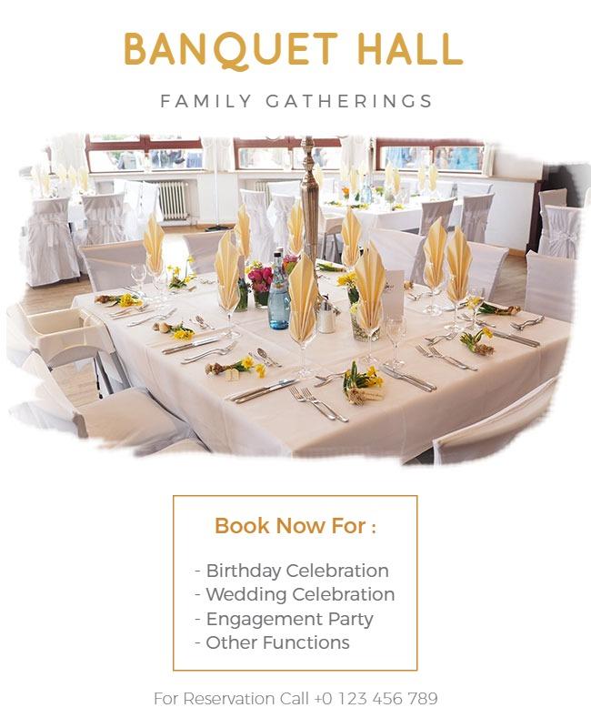 Banquet Hall Family Event Celebration Flyer Template