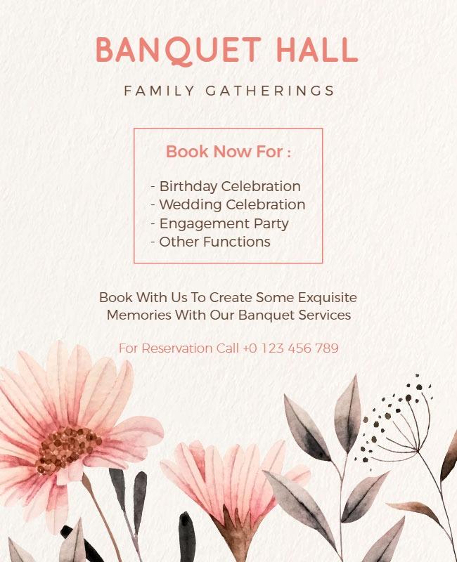 Banquet Hall Family Gatherings Flyer Template