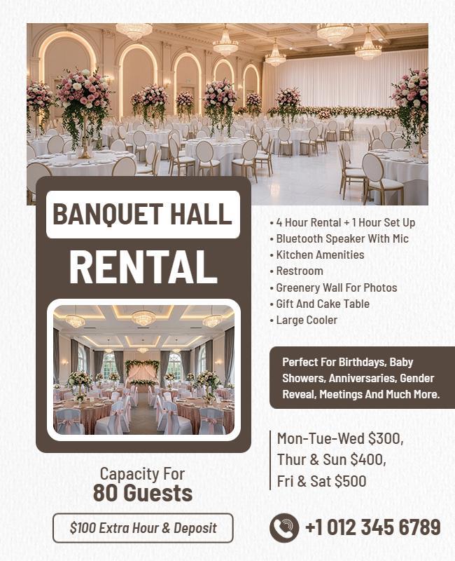 Banquet Hall Rental Flyer Template