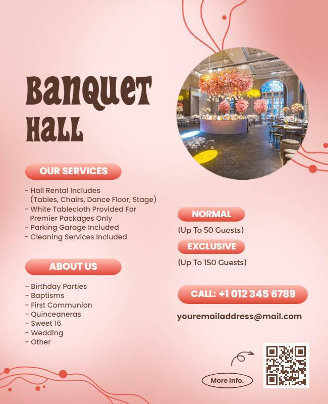 Banquet Hall Rental Services Flyer Template