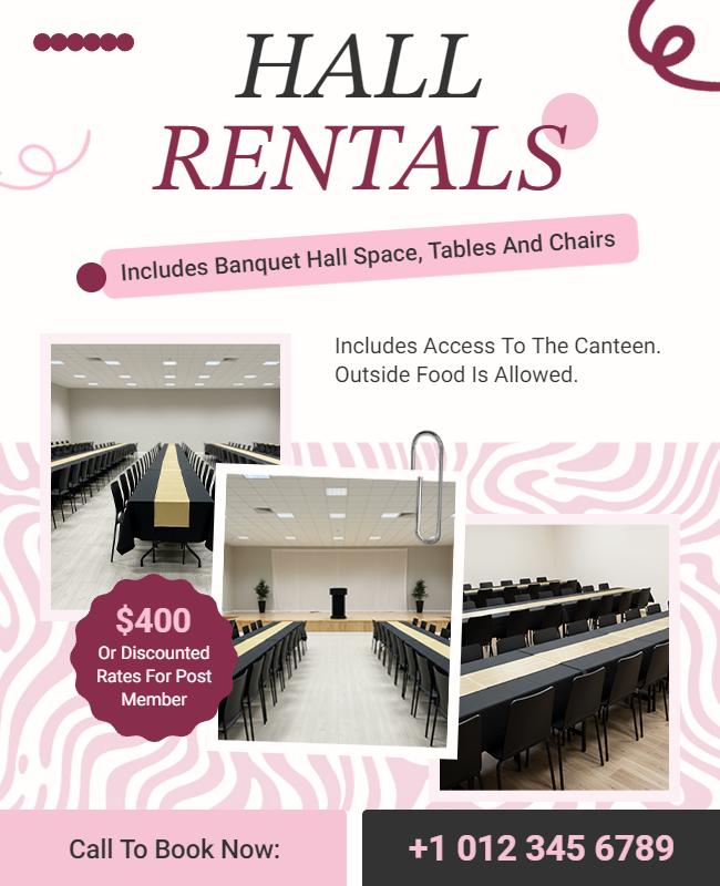 Banquet Hall Rentals Promotional Flyer Template