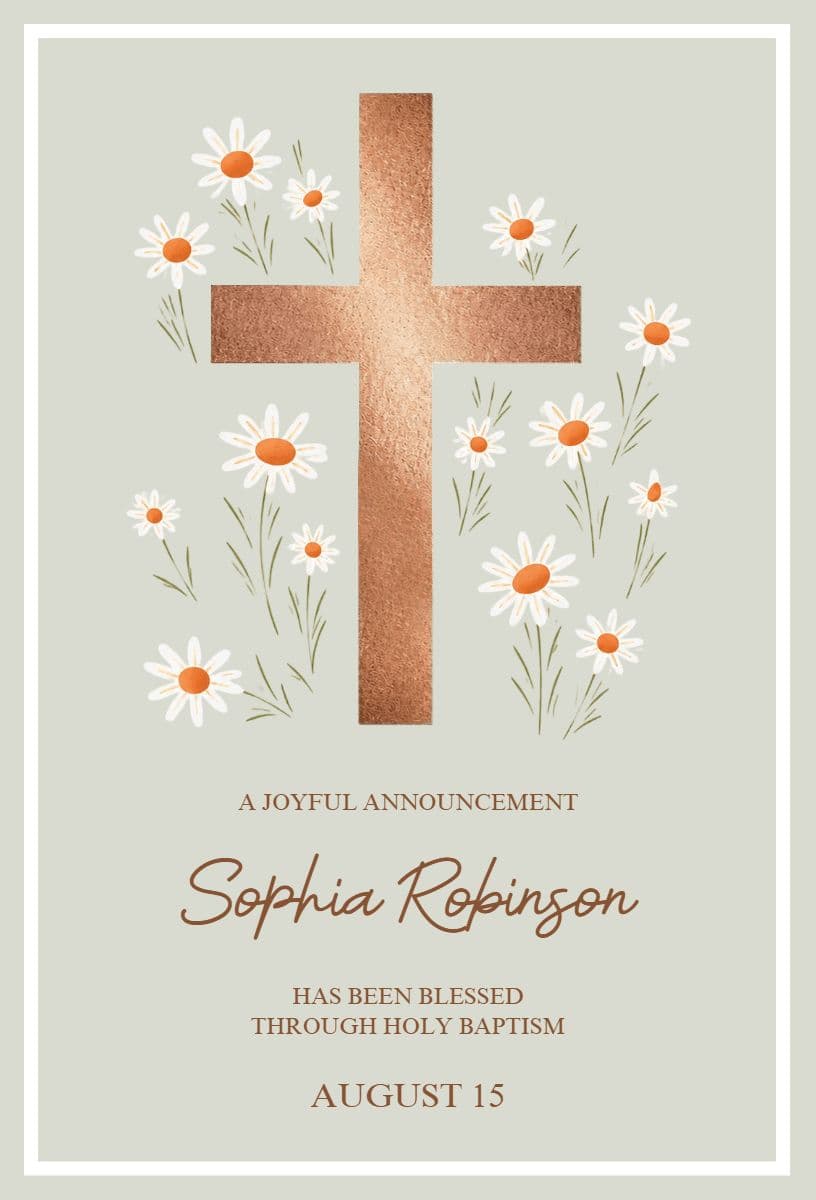 Baptism Celebration Invitation Announcement Template