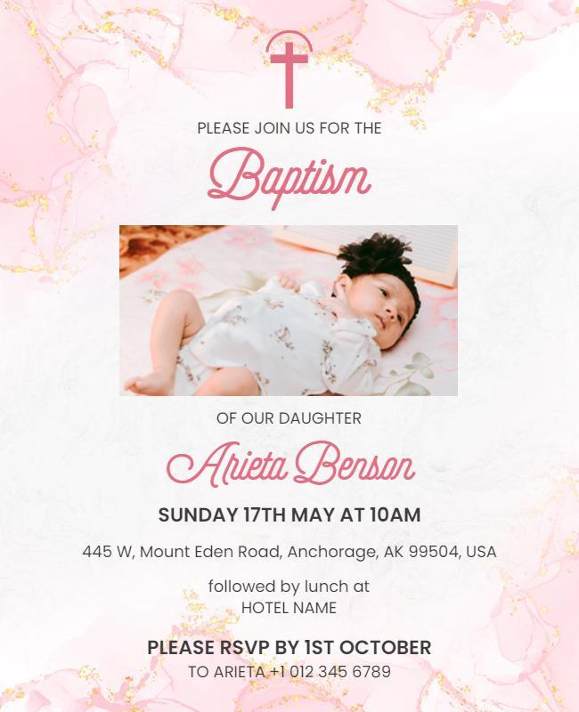 Baptism Celebration Invitation Flyer Template