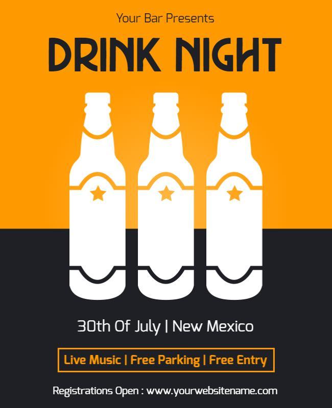 Bar Drink Night Event Flyer Template