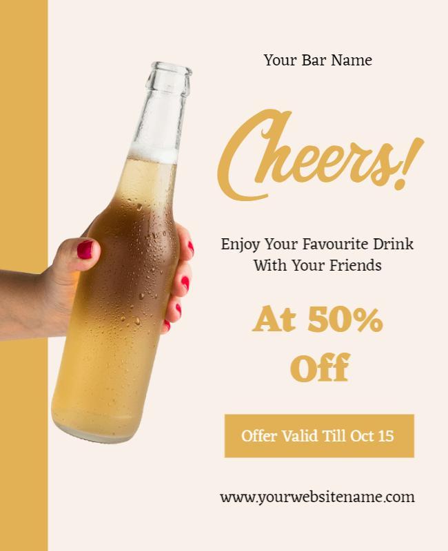 Bar Drink Promotion Discount Flyer Template