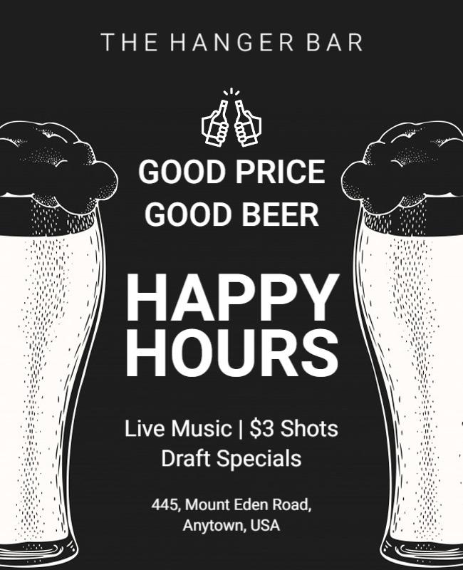 Bar Happy Hours Event Flyer Template