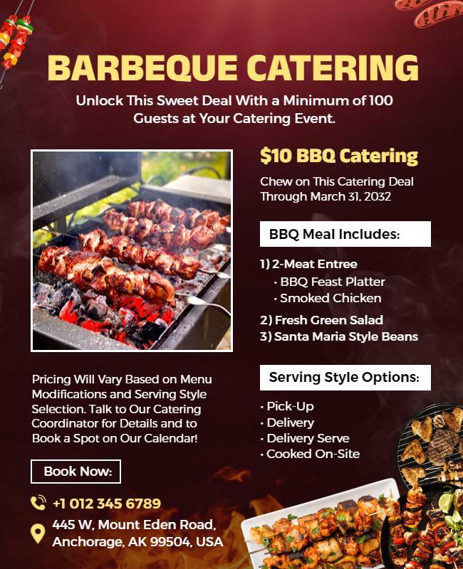 Barbecue Catering Event Promotion Flyer Template