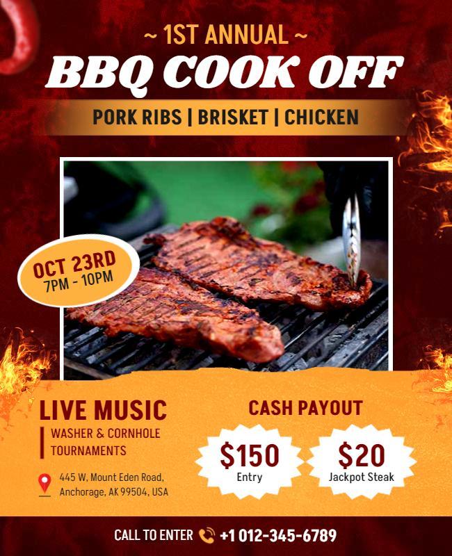 Barbecue Cook Off Event with Live Music Flyer Template