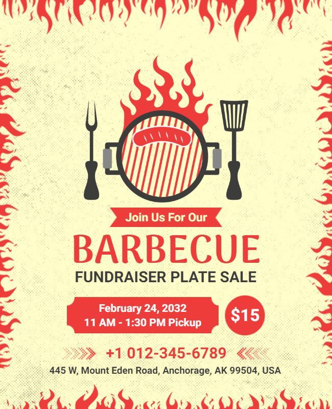 Barbecue Fundraiser Plate Sale Flyer Template