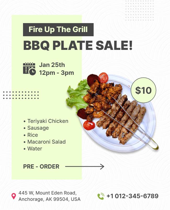 Barbecue Plate Sale Event Flyer Template