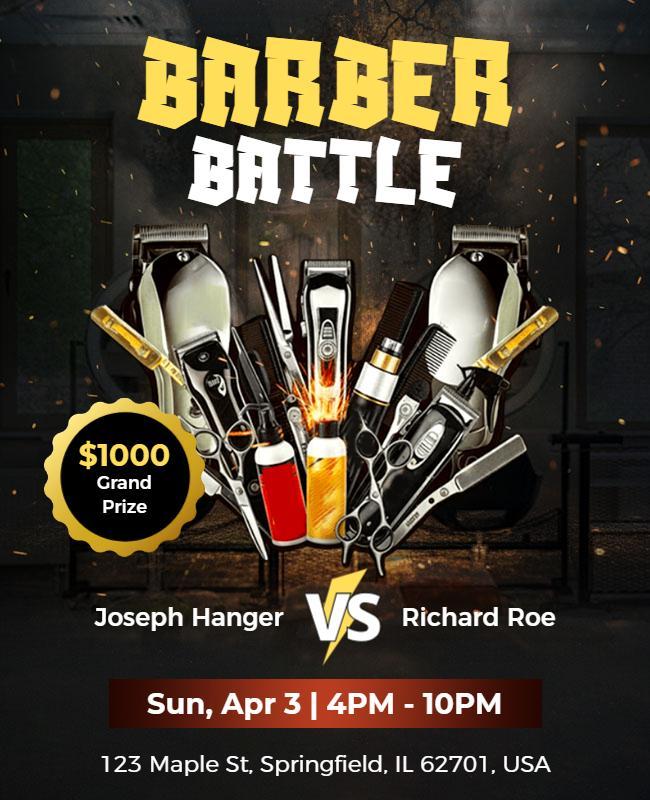 Barber Battle Competition Flyer Template