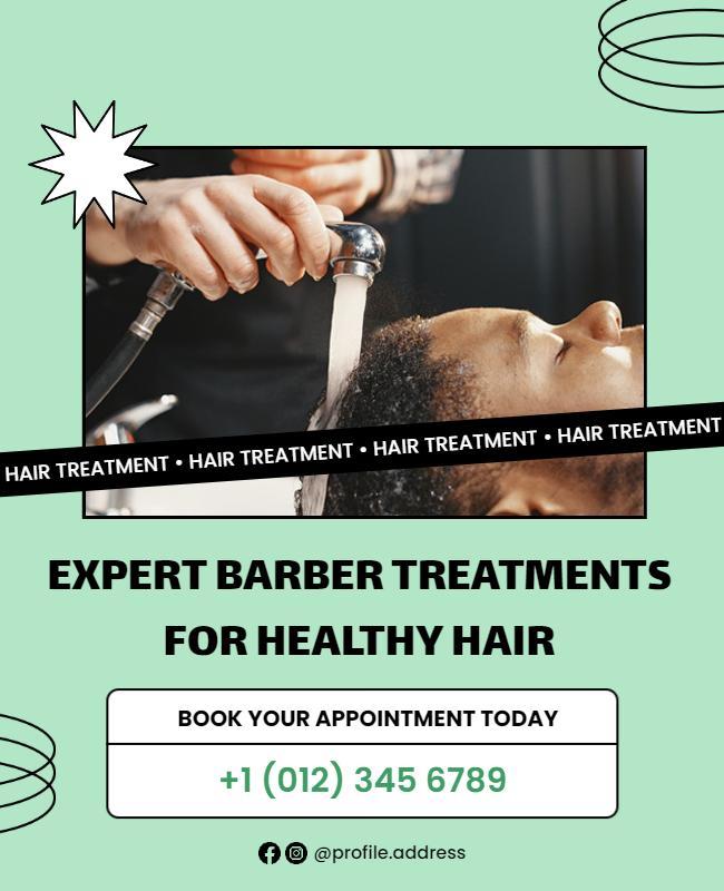 Barber Hair Treatment Appointment Flyer Template