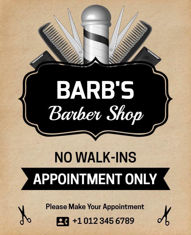 Barber Shop Appointment Only Flyer Template