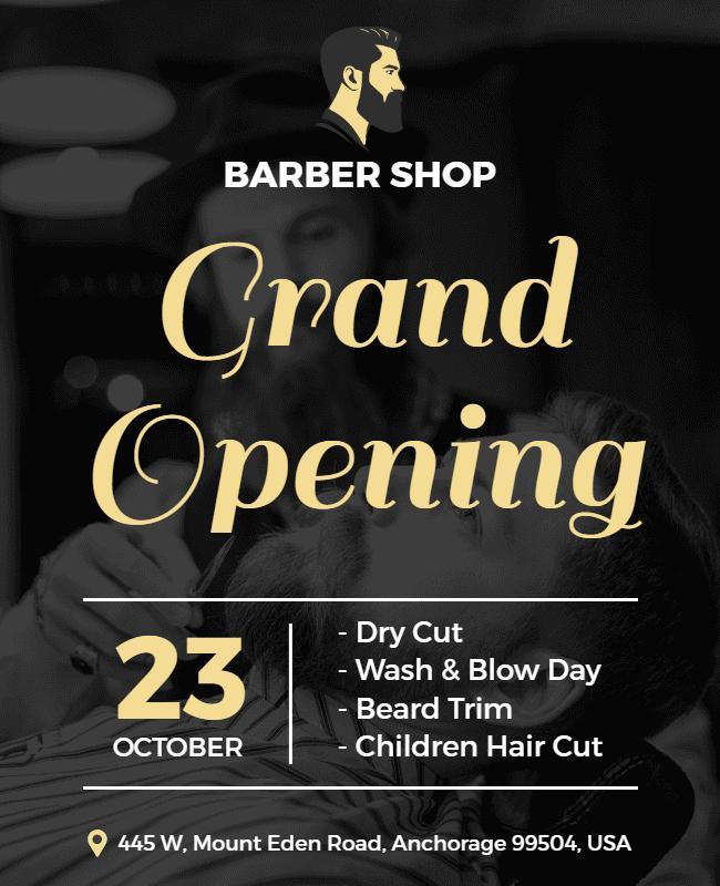 Barber Shop Grand Opening Event Flyer Template