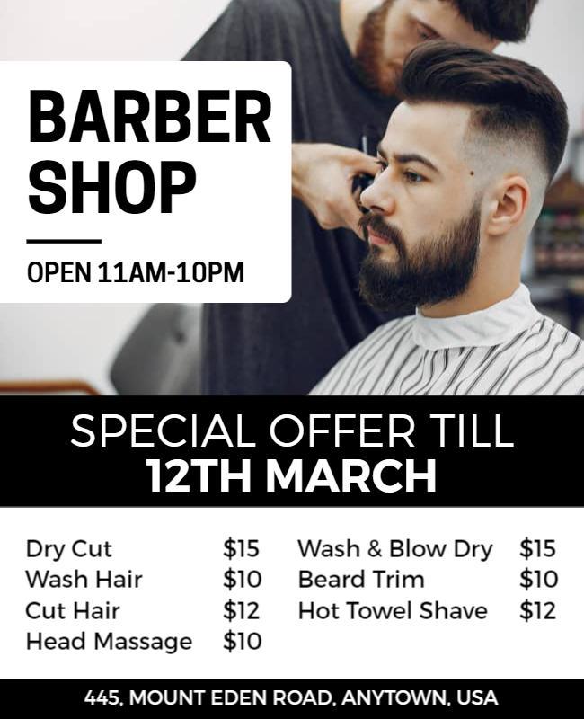 Barber Shop Hair Salon Flyer Template