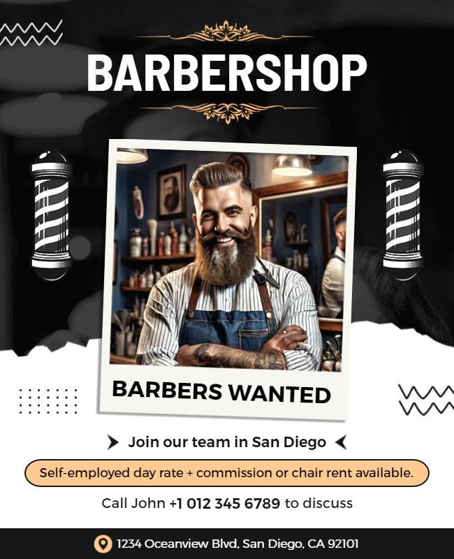 Barbershop Employment Opportunity Flyer Template