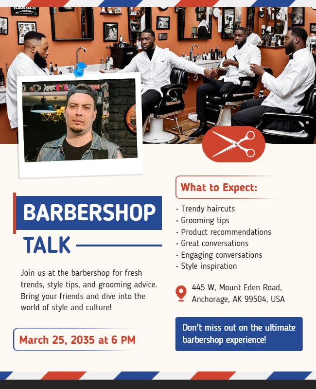 Barbershop Event and Style Tips Flyer Template