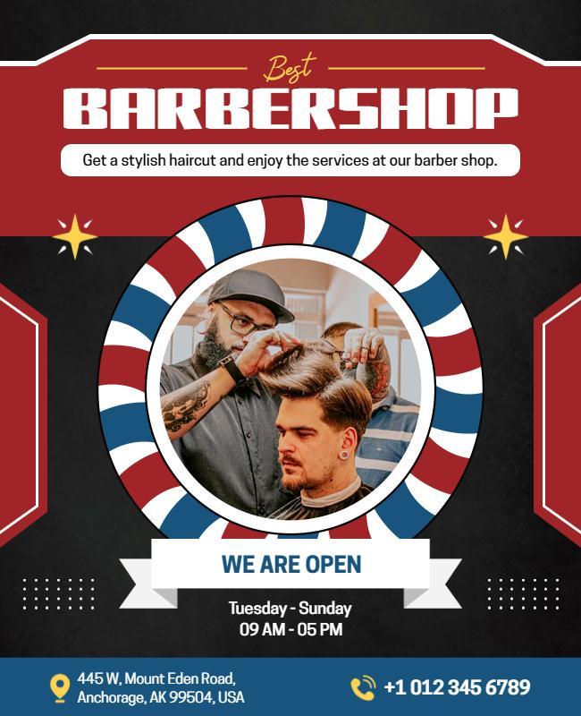 Barbershop Grand Opening Event Flyer Template