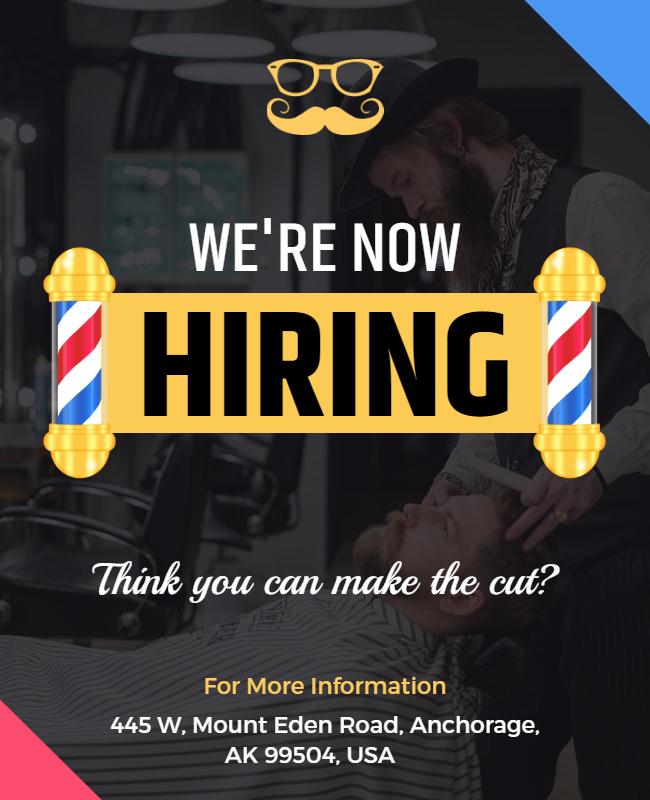 Barbershop Hiring Announcement Flyer Template