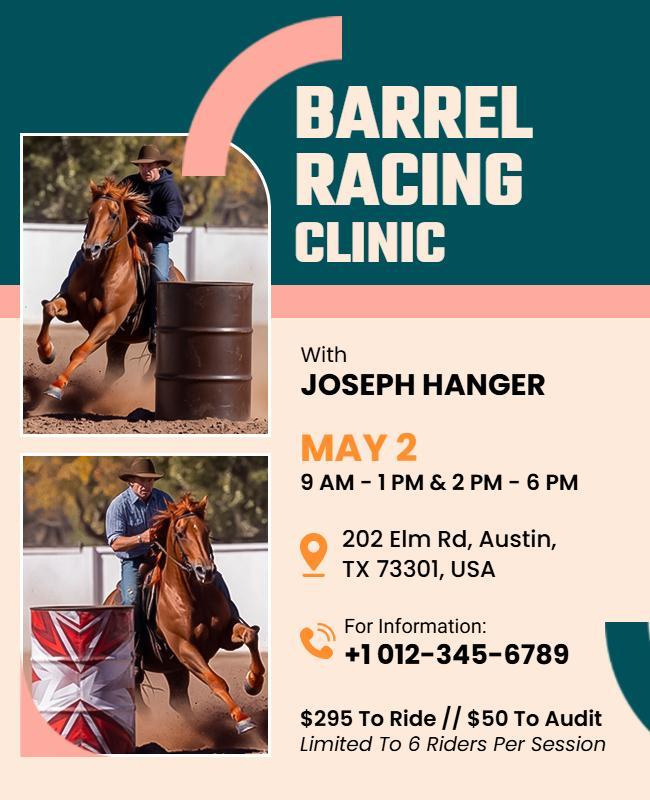 Barrel Racing Clinic Event Poster Template