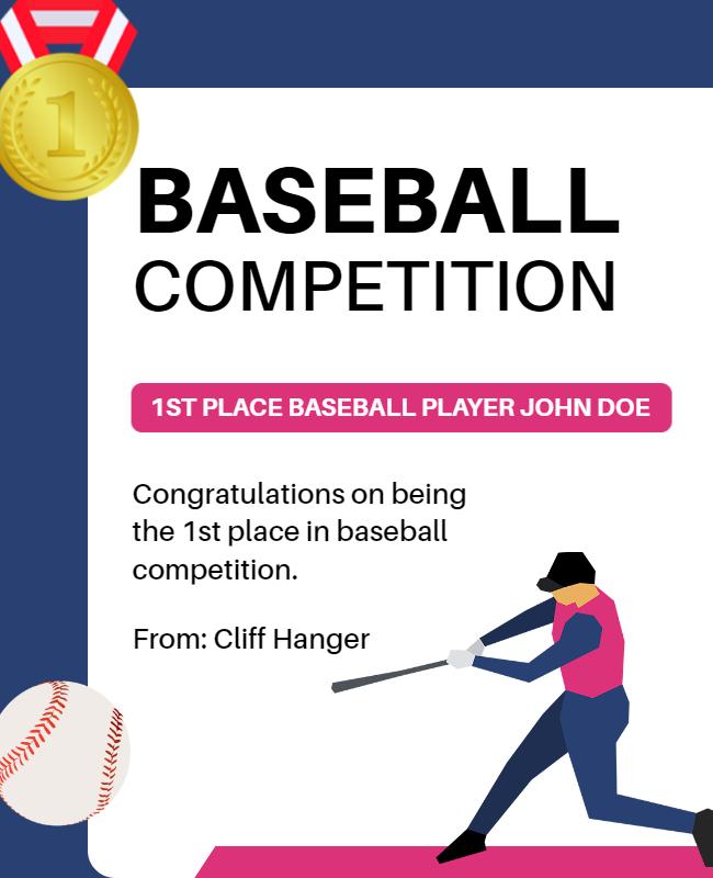 Baseball Competition Award Announcement Flyer Template