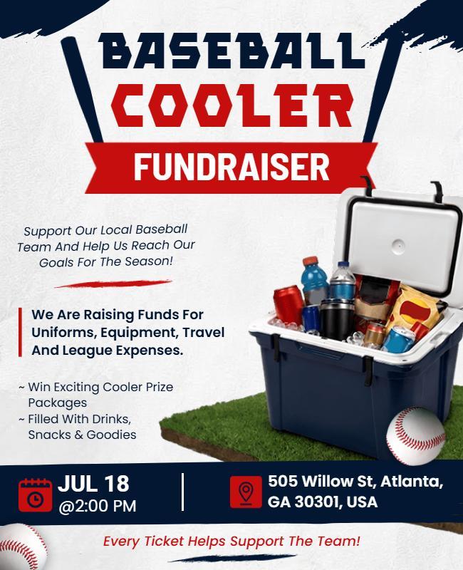 Baseball Cooler Fundraiser Flyer Template