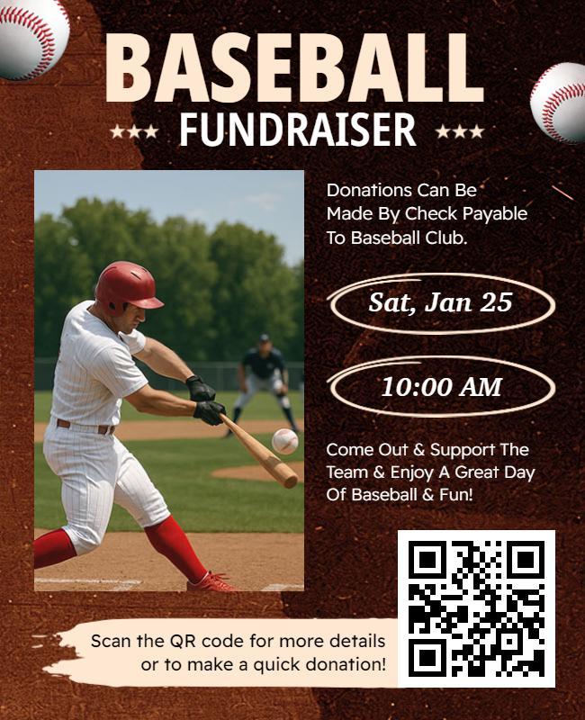 Baseball Fundraiser Event Flyer Template