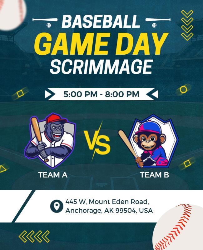 Baseball Game Day Scrimmage Flyer Template