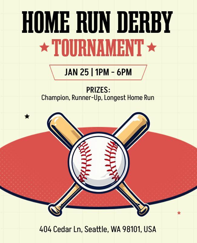 Baseball Home Run Derby Tournament Flyer Template