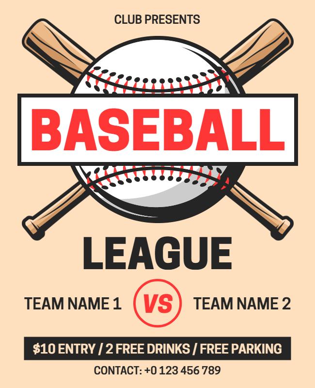 Baseball League Flyer Template