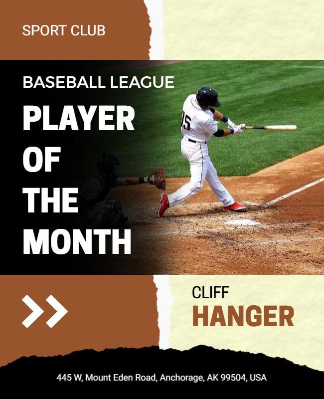 Baseball League Player Of the Month Flyer Template