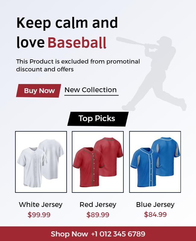 Baseball Merchandise Sale Flyer Template