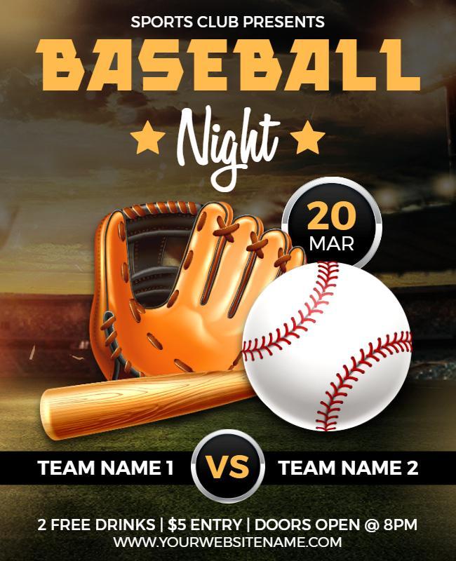 Baseball Night Flyer Template