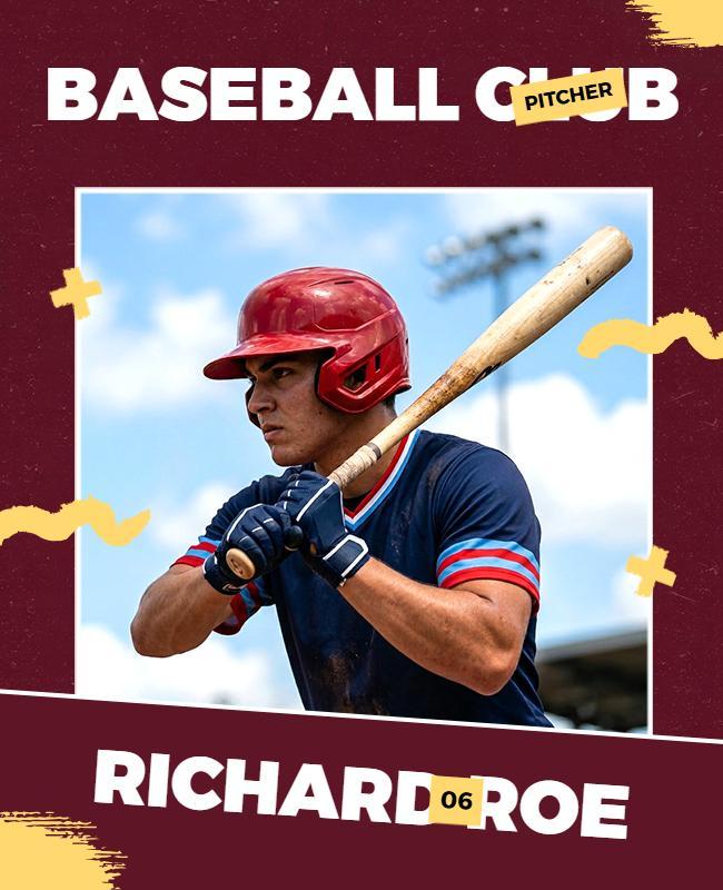 Baseball Pitcher Action Poster Template
